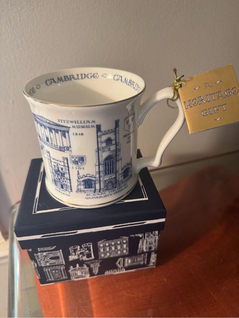 Heritage Blue and White Cambridge Illustration Mug